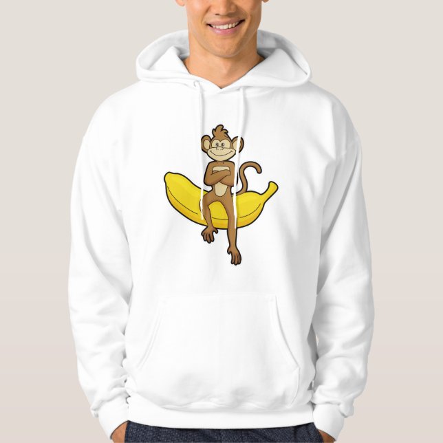 Affe mit Banane Hoodie (Vorderseite)