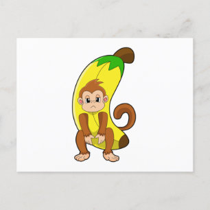 Affe mit Banane Postkarte