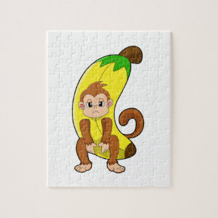 Affe mit Banane Puzzle