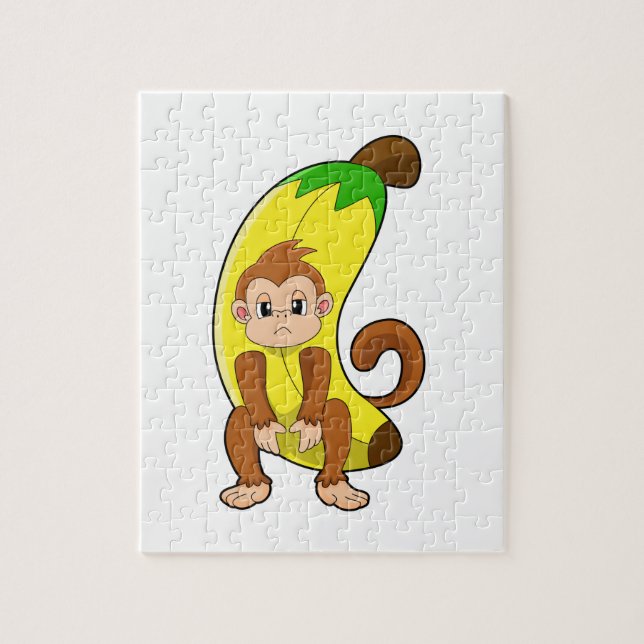 Affe mit Banane Puzzle (Vertikal)