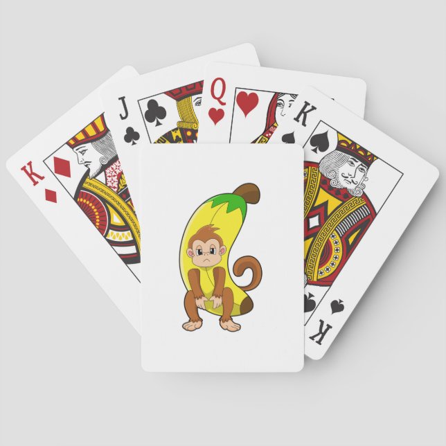 Affe mit Banane Spielkarten (Rückseite)