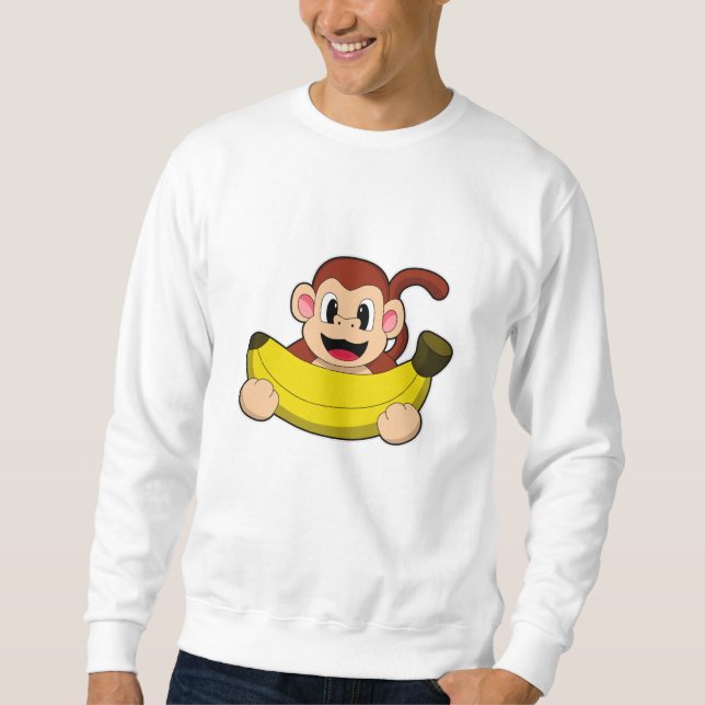 Affe mit Banane Sweatshirt (Vorderseite)