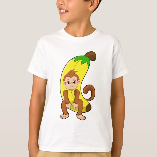 Affe mit Banane T-Shirt (Vorderseite)