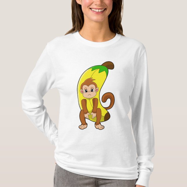 Affe mit Banane T-Shirt (Vorderseite)