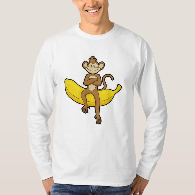Affe mit Banane T-Shirt (Vorderseite)