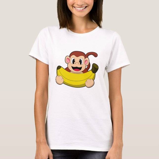 Affe mit Banane T-Shirt (Vorderseite)