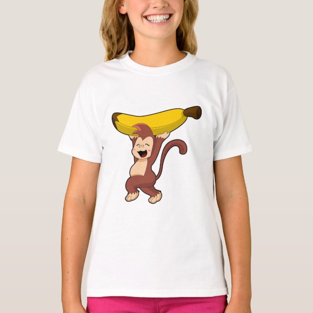 Affe mit Banane T-Shirt (Vorderseite)