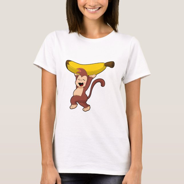 Affe mit Banane T-Shirt (Vorderseite)