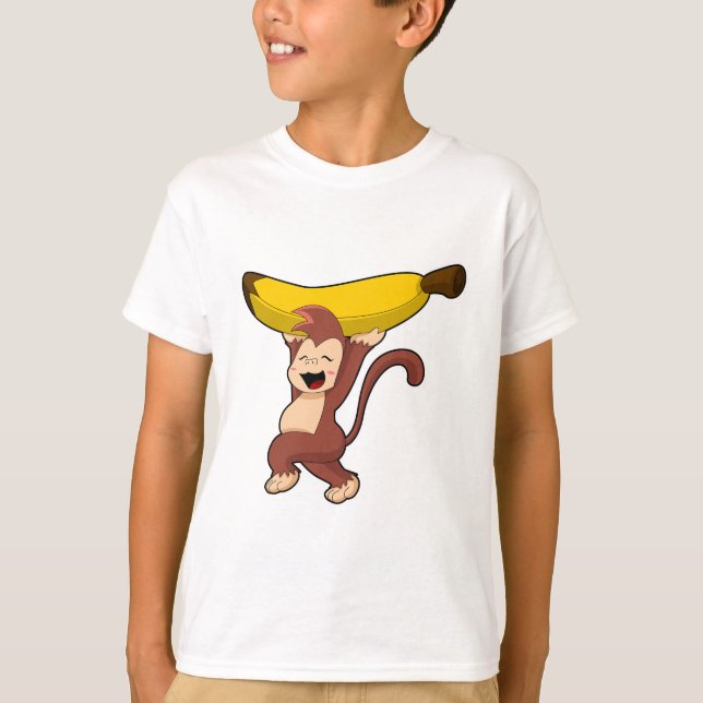 Affe mit Banane T-Shirt (Vorderseite)
