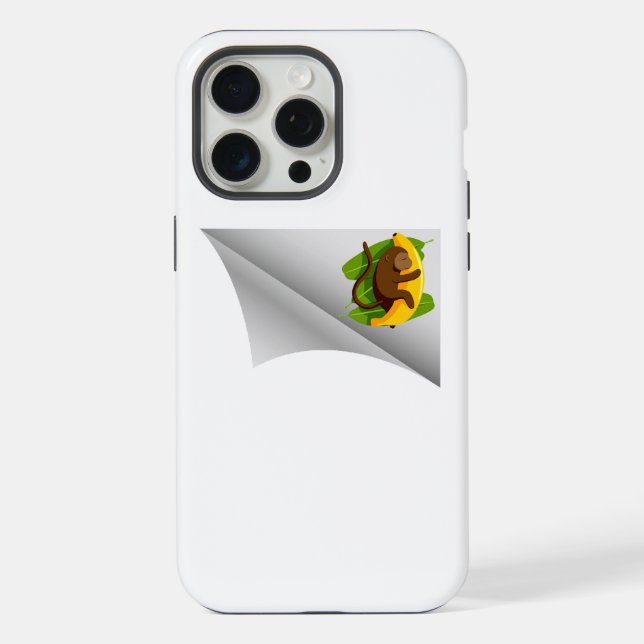 Affe mit Banane unter dem Pflaster iPhone Hülle (Rückseite)