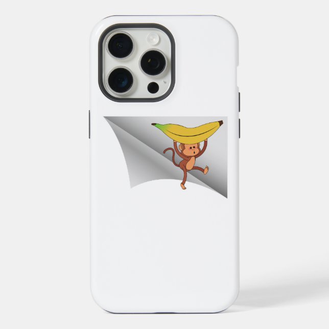 Affe mit Banane unter dem Pflaster iPhone Hülle (Rückseite)