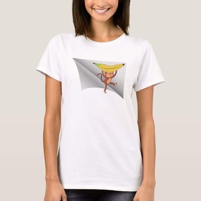 Affe mit Banane unter dem Pflaster T-Shirt (Vorderseite)