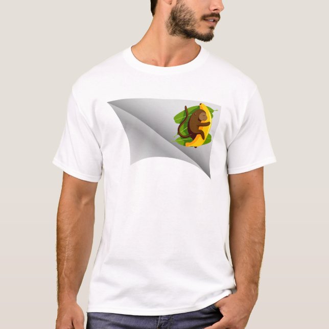 Affe mit Banane unter dem Pflaster T-Shirt (Vorderseite)