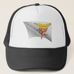 Affe mit Banane unter dem Pflaster Truckerkappe