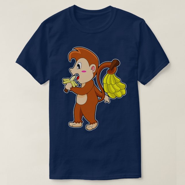 Affe mit Bananen T-Shirt (Design vorne)