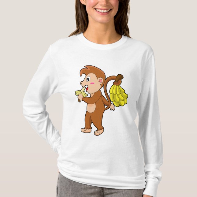 Affe mit Bananen T-Shirt (Vorderseite)