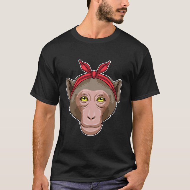 Affe mit Bandana T-Shirt (Vorderseite)