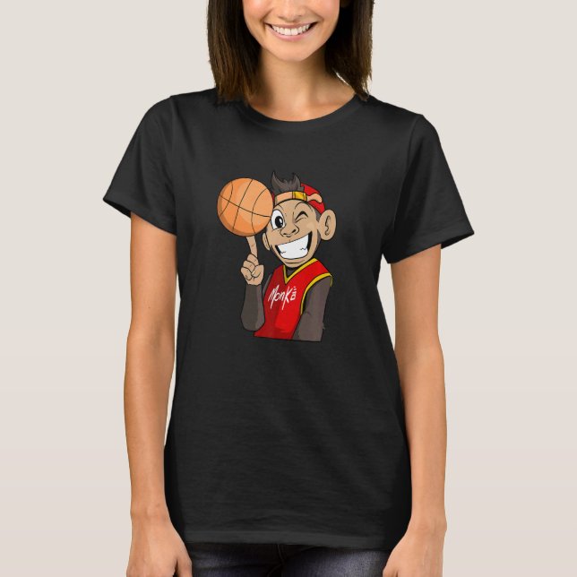 Affe mit Basketball T-Shirt (Vorderseite)