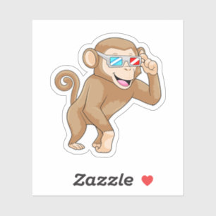 Affe mit Brille Aufkleber