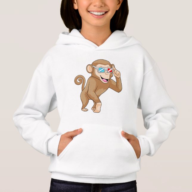 Affe mit Brille Hoodie (Vorderseite)
