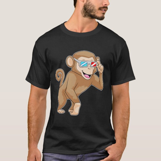 Affe mit Brille T-Shirt (Vorderseite)