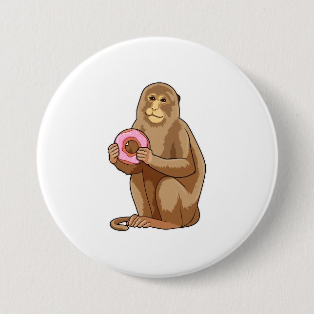 Affe mit Donut Button (Vorderseite)