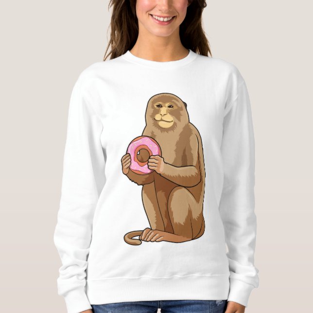 Affe mit Donut Sweatshirt (Vorderseite)
