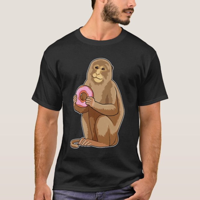 Affe mit Donut T-Shirt (Vorderseite)