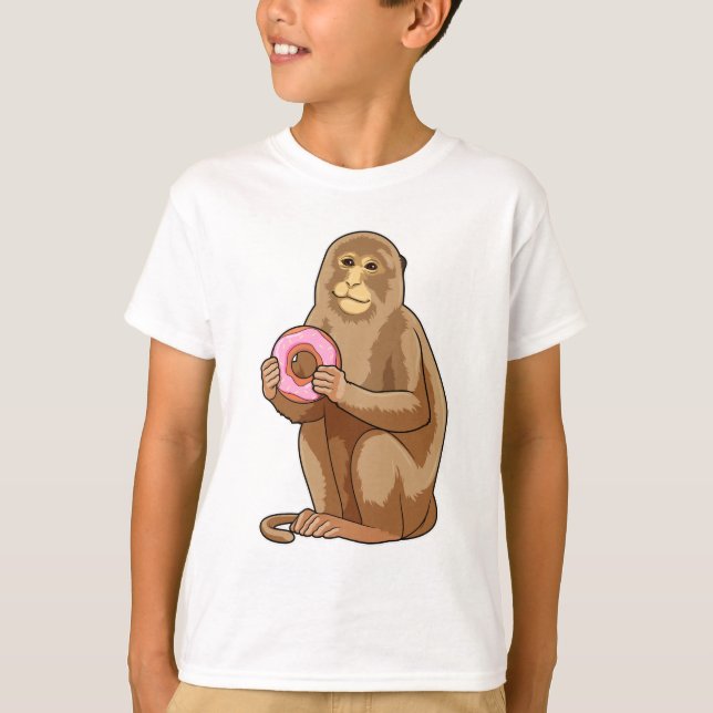 Affe mit Donut T-Shirt (Vorderseite)