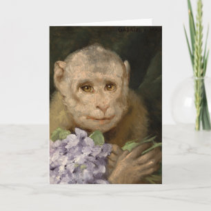 Affe mit einem Bouquet von Violets   Gabriel von M Karte