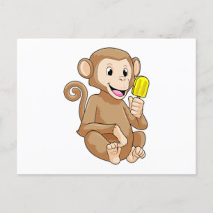 Affe mit Eisstiel Postkarte