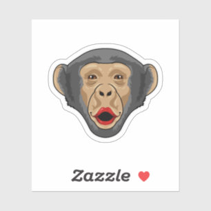 Affe mit Kiss Mund Aufkleber