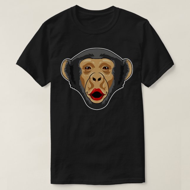 Affe mit Kiss Mund T-Shirt (Design vorne)