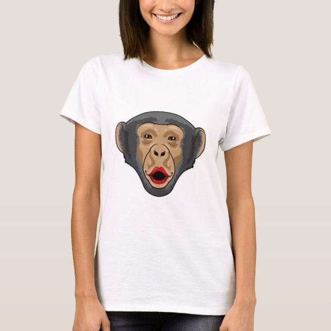 Affe mit Kiss Mund T-Shirt (Vorderseite)