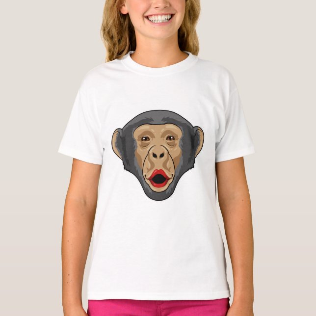 Affe mit Kiss Mund T-Shirt (Vorderseite)