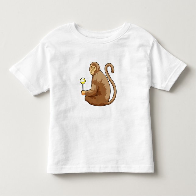 Affe mit Lollipop Kleinkind T-shirt (Vorderseite)
