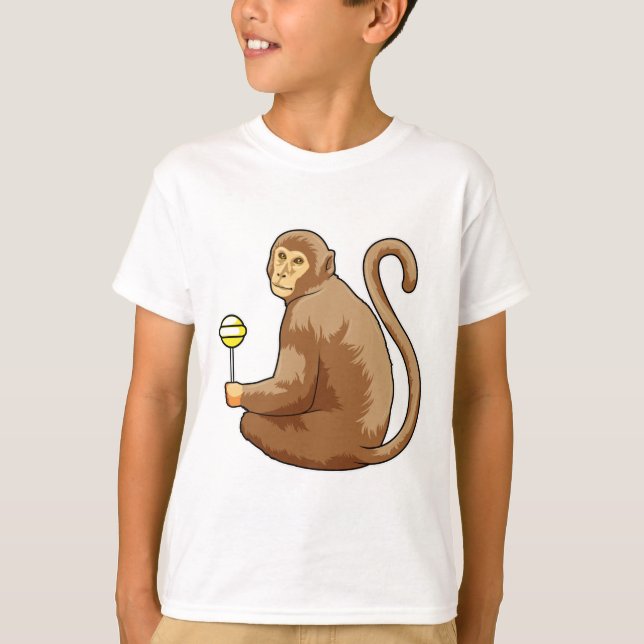 Affe mit Lollipop T-Shirt (Vorderseite)