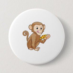 Affe mit Pizza Button
