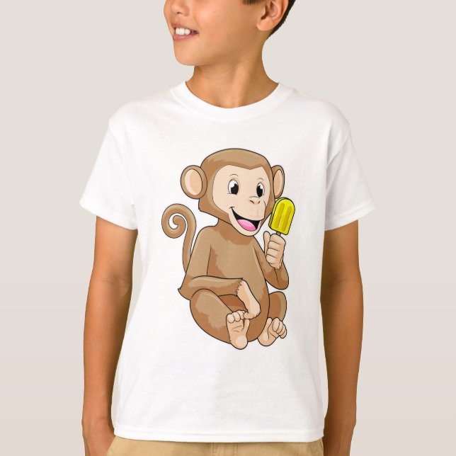 Affe mit Popsikel T-Shirt (Vorderseite)