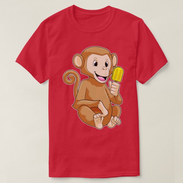 Affe mit Popsikel T-Shirt (Design vorne)
