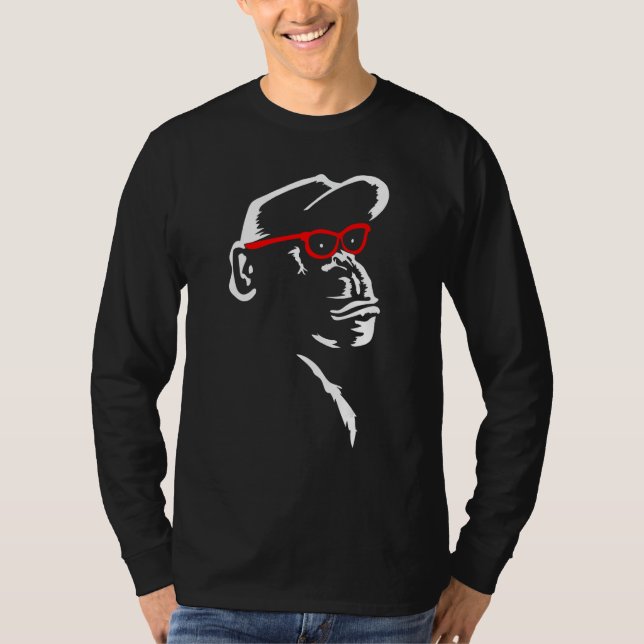 Affe mit roter Brille Funny Animal Lover Cool T-Shirt (Vorderseite)