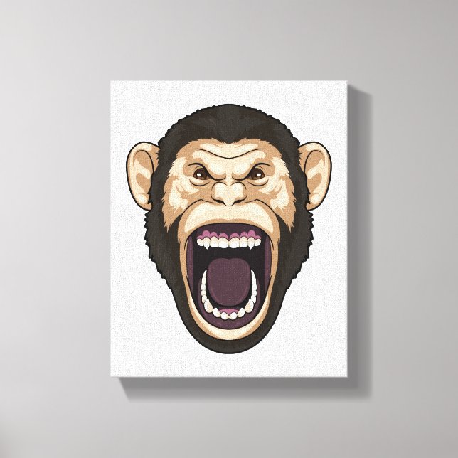 Affe mit schwarzen Haaren Leinwanddruck (Vorderseite)