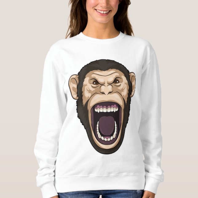 Affe mit schwarzen Haaren Sweatshirt (Vorderseite)