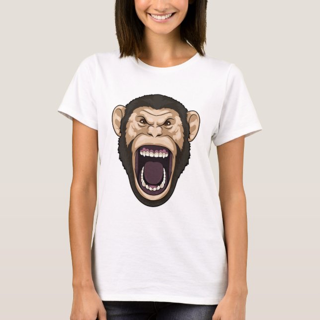Affe mit schwarzen Haaren T-Shirt (Vorderseite)