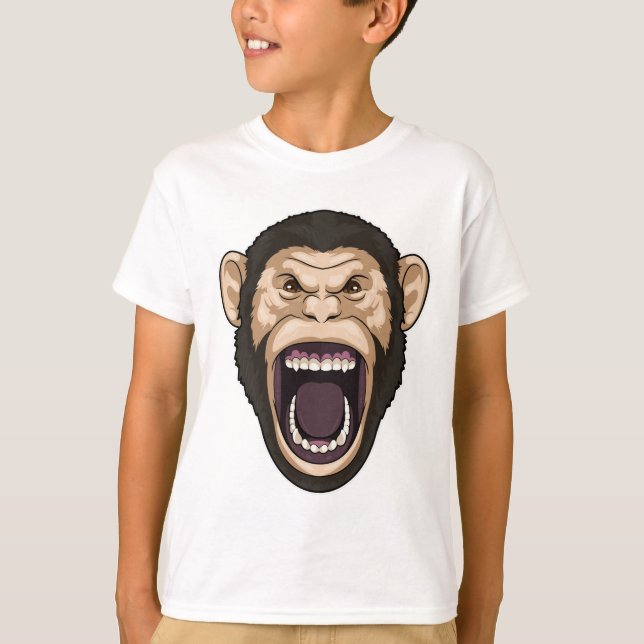Affe mit schwarzen Haaren T-Shirt (Vorderseite)