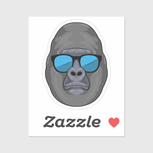 Affe mit Sonnenbrille Aufkleber (Blatt)