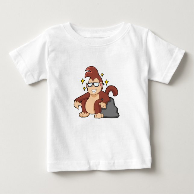 Affe mit Sonnenbrille Baby T-shirt (Vorderseite)