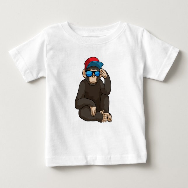 Affe mit Sonnenbrille Baby T-shirt (Vorderseite)