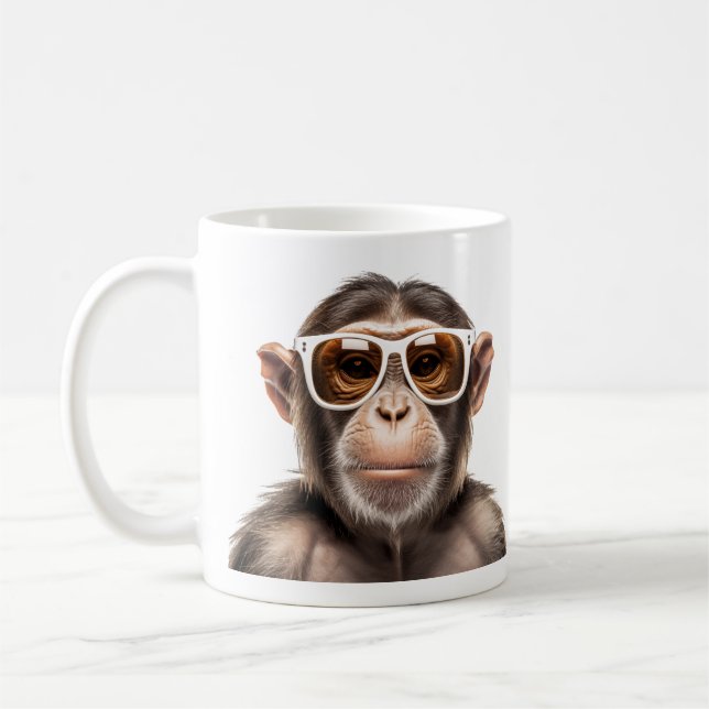 Affe mit Sonnenbrille Kaffeetasse (Links)