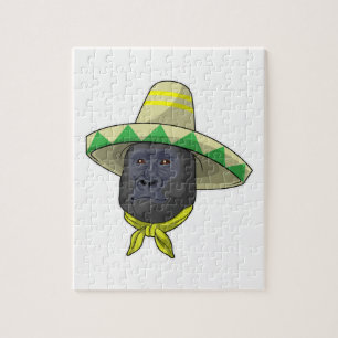 Affe mit Strohhut Puzzle